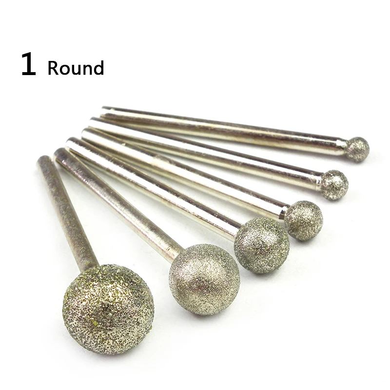 Redondo Diamante Rebolo, Ferramenta Rotativa Dremel, Ferramentas Diamantadas para Burs de Granito, Acessórios Dremel, 5Pcs