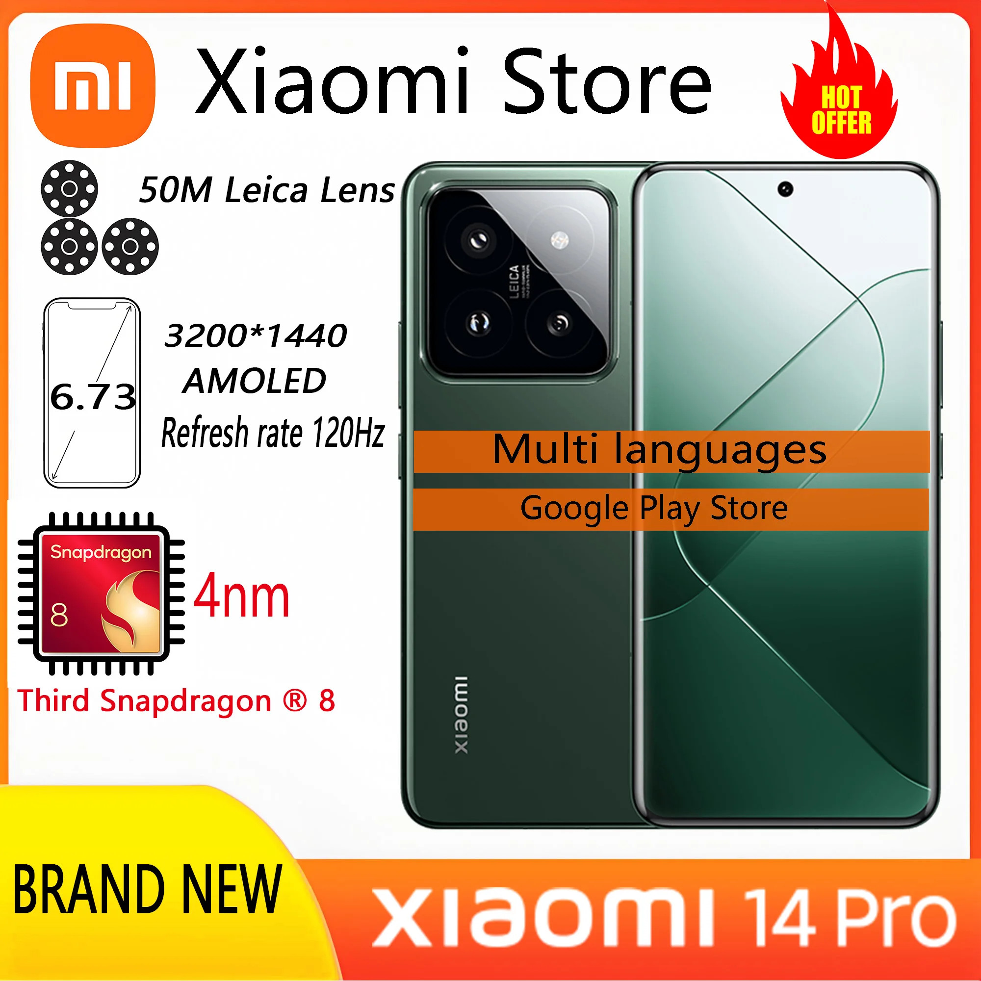 Original Global ROM Xiaomi 14 Pro 16GB 512GB 1T Snapdragon 8 Gen 3 6.73