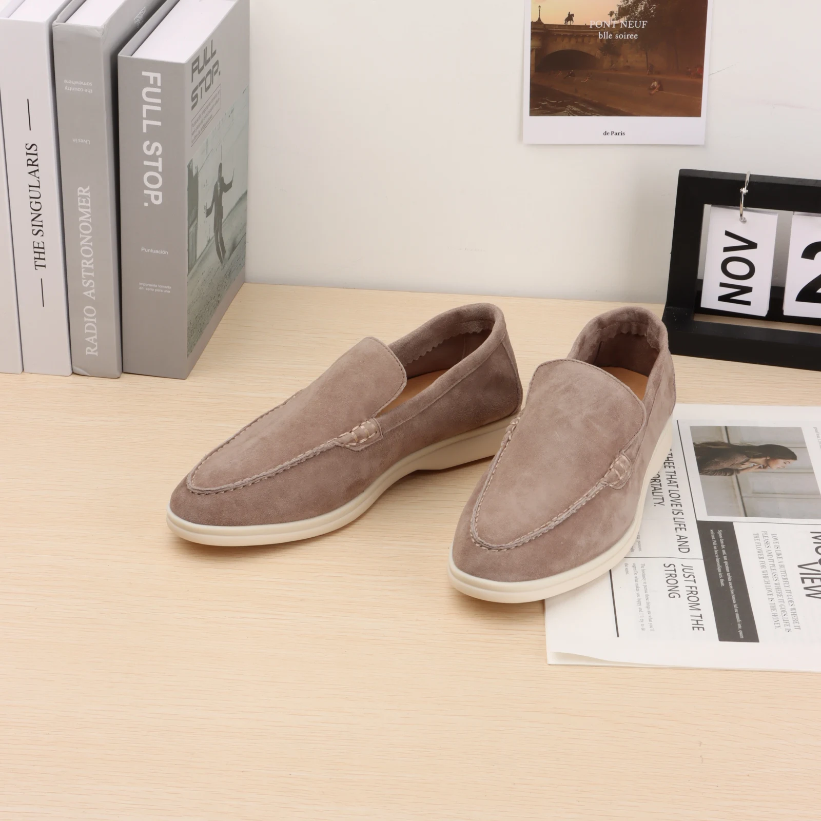 Top Quality Suede Leather Women\'s Loafers 2023 Summer Slip-on Causal Moccasin Shoes Comfortable Sneaker Lazy Shoes for Men 36-46