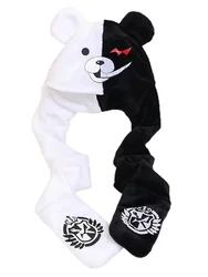 Danganronpa Monokuma Plushie Hat Rabbit In Beanie Soft Gloves Scarf Earmuffs Cap Black White Bear Headwear Cosplay Props Gifts