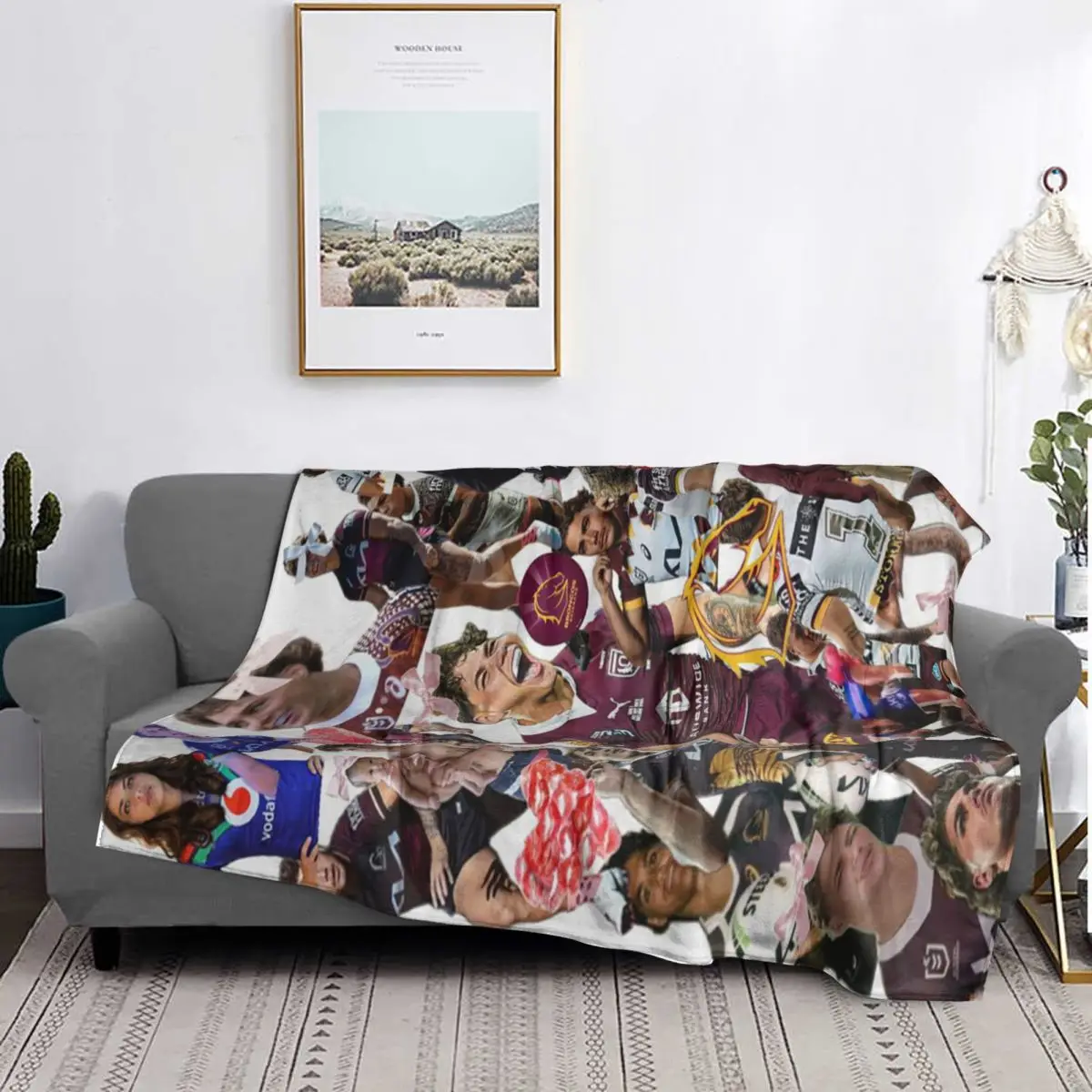 Reece Walsh Nrl Hot Collage Photos Blanket Soft Warm Flannel Throw Blanket Cover for Bed Living room Picnic Travel Home Sofa
