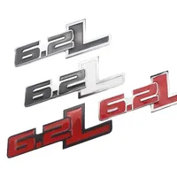 3D Metal 6.2L Logo Car Rear Boot Trunk Emblem Badge Sticker For Ford Raptor F150 Hummer H2 Chevrolet C7 Camaro Dodge Challenger