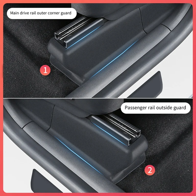 Car Seat Corner Protector Slide Rail Half-Wrapped Seat Corner Protector For Tesla Model Y Modification Easy Install Easy To Use