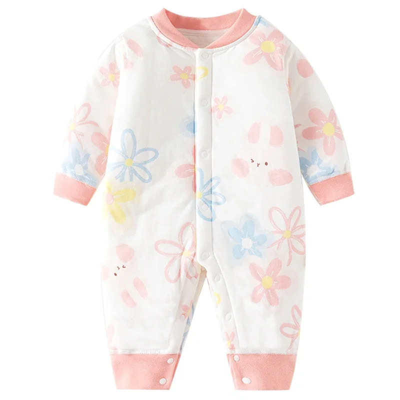 2024 Autumn Winter Newborn Girls Boy Clothes Cartoon Cute Soft Cotton Warm Jumpsuit Toddler Romper Baby Boutique Clothing BC769