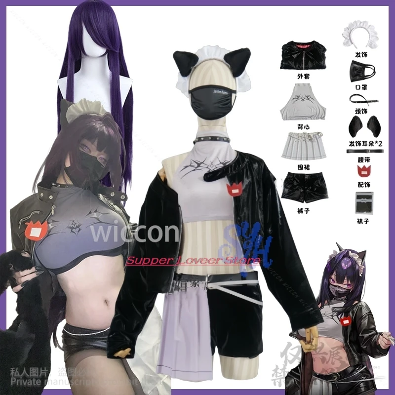 Sin Cosplay juego NIKKE diosa de la victoria disfraz de Anime Sexy negro Jirai Kei niñas abrigo Y2k vestido Lolita japonés Cos Halloween