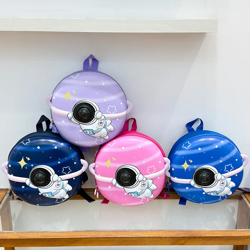 EVA + Oxford Round Shoulder Bag - Cute Cartoon Schoolbag for Kindergarten Students - Children's Cute Waterproof Backpack
