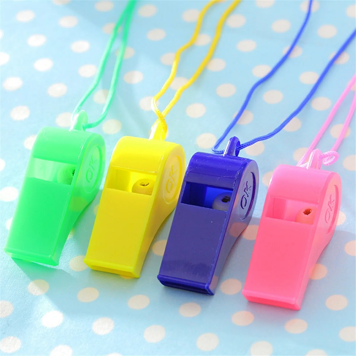 A72Z Plastic Whistle Colorful Cheer Referee Whistle with Lanyard (Random Color)