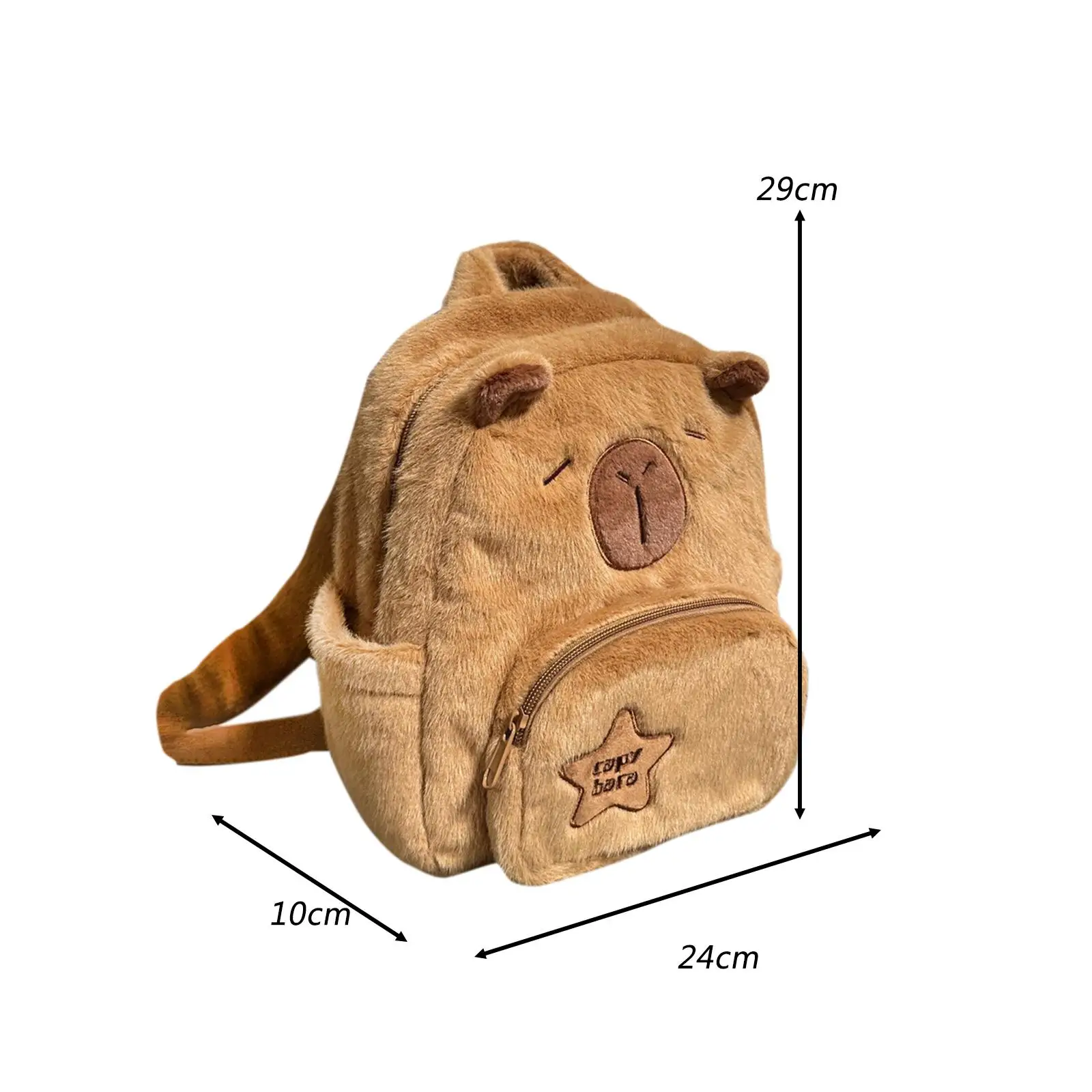 Plush Capybara Backpack Stylish Large Capacity Daypack Fashion Rucksack Lightweight Schoolbag for Boys Women Girls College Teens