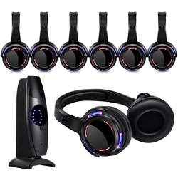 Silent Disco Wireless Headphones with LED Rechargeable Battery RF System for Silent Parties,Clubs,Meeting,Concert