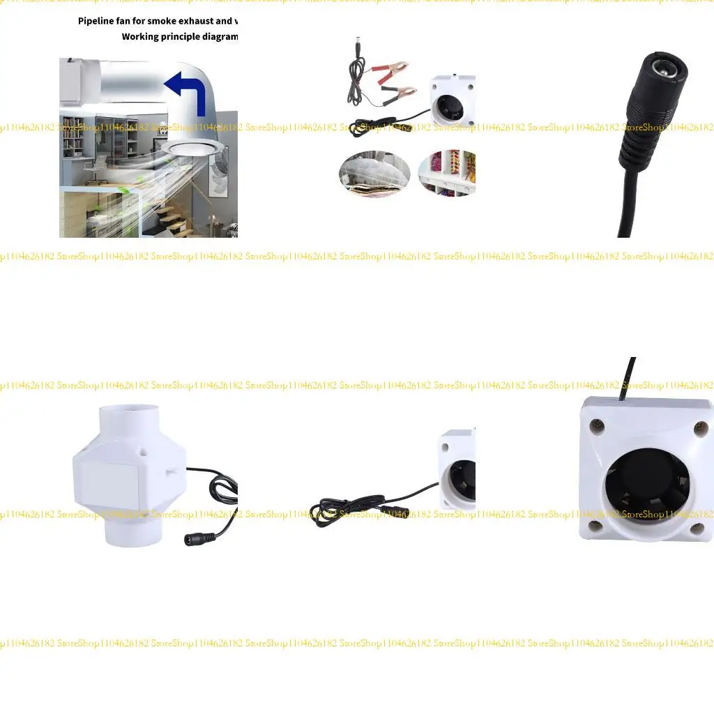 

Q2Q4 Low Noise 50db 12V 50mm Inlines Duct Fan With Power Cord Suitable For Home And Garage Use Venting Smokes in Tight Spaces