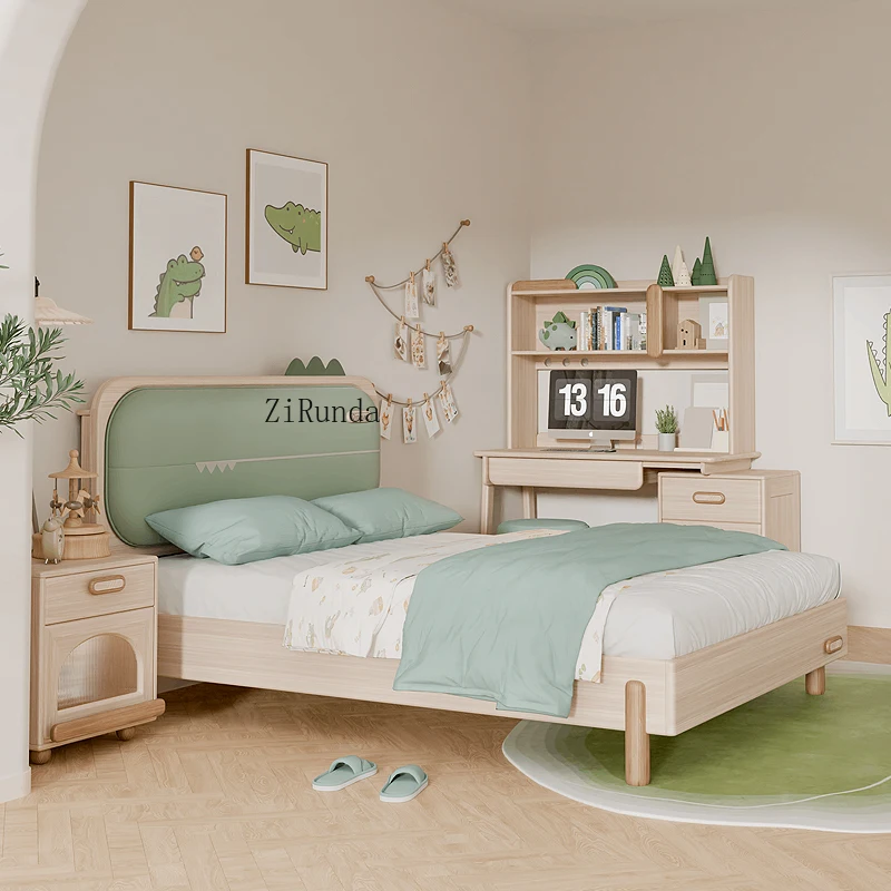  All solid wood children's study table writing table and chair set computer table