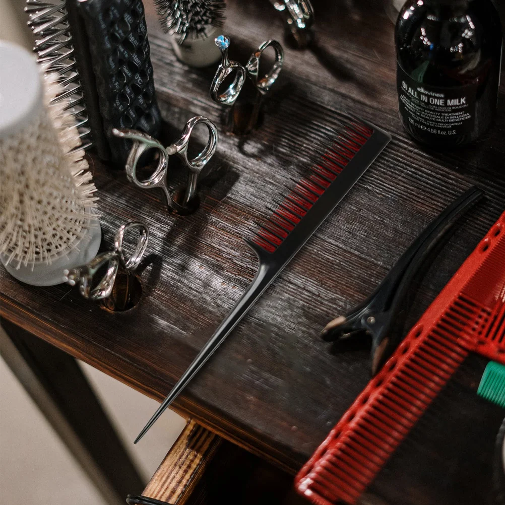 

3pcs Tip Tail Combs Household Detangling Plastic Hair Styling Tools For Salon Barber Long Handle Teasing Combs