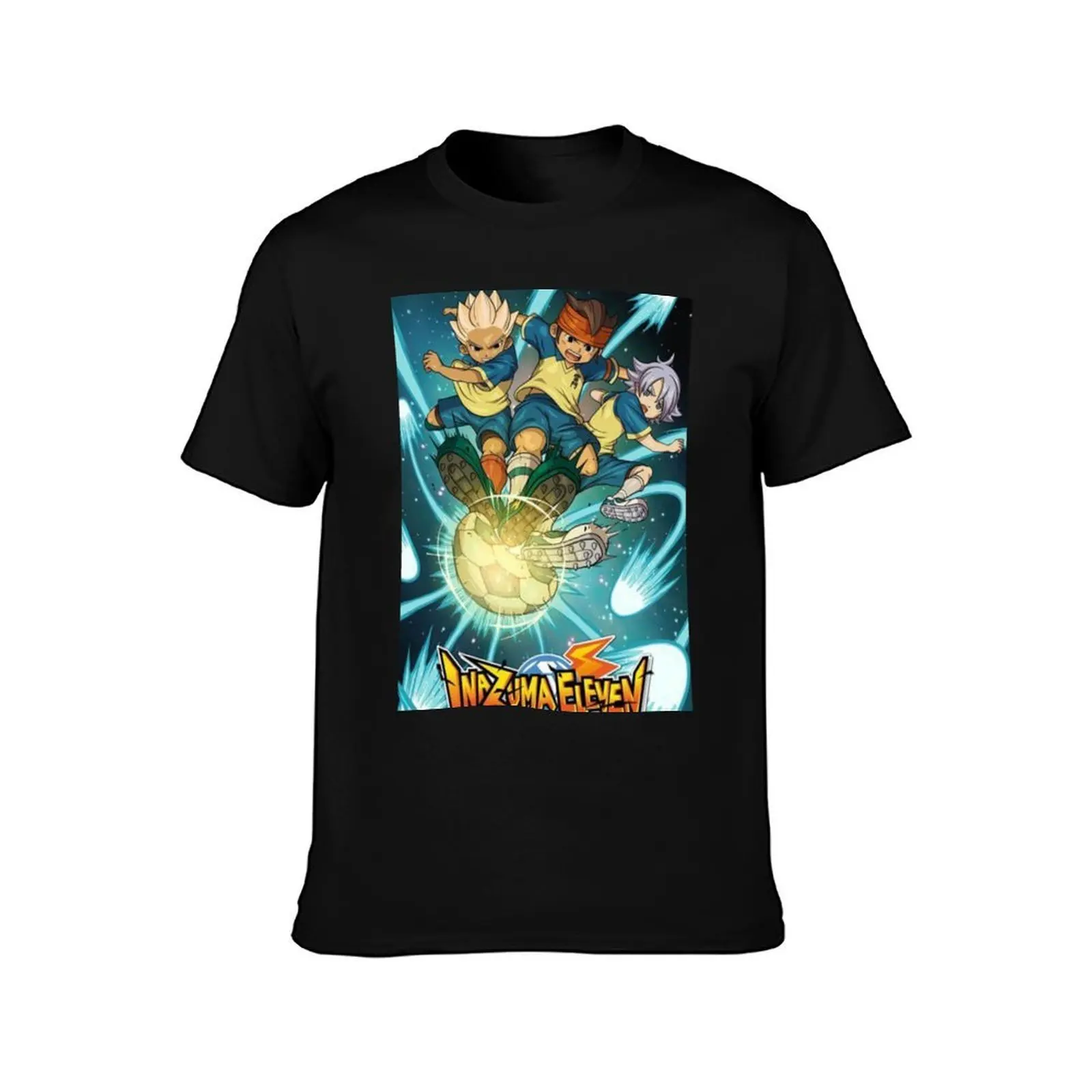 INAZUMA ELEVEN T-Shirt, Summer Casual Cotton Tee, Oversized Streetwear Tops, Vintage Graphic Print, Loose Fit Short Sleeve