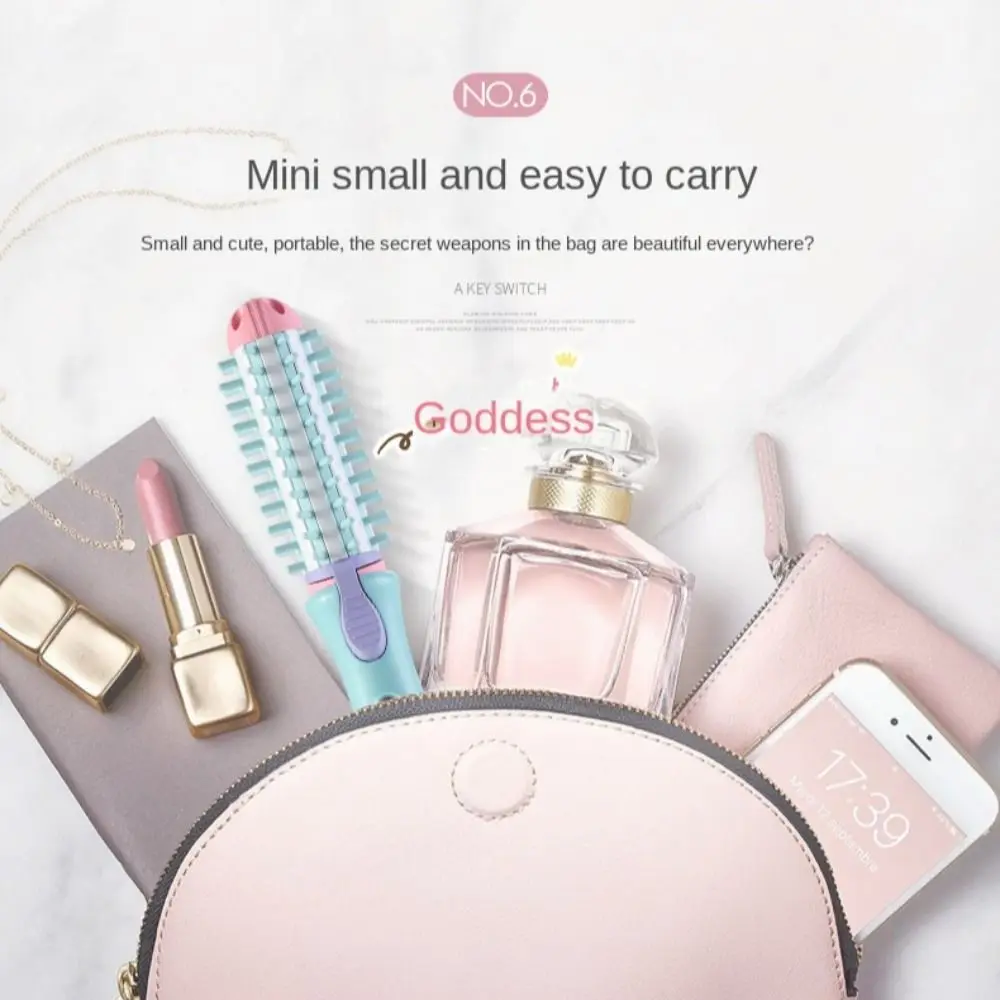 ยืดผมไฟฟ้าที่หนีบผมตรงหวีอุณหภูมิความร้อน Smoothing Hair Straightener แปรงหมุนอัตโนมัติ Fast Heated