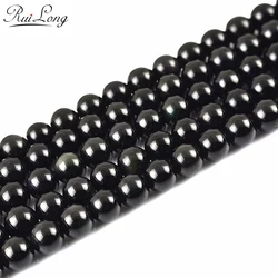 4/6/8/10/12/14/16/18mm Natural Stone Black Obsidian Used For Diy Jewelry Bracelet Necklace Making