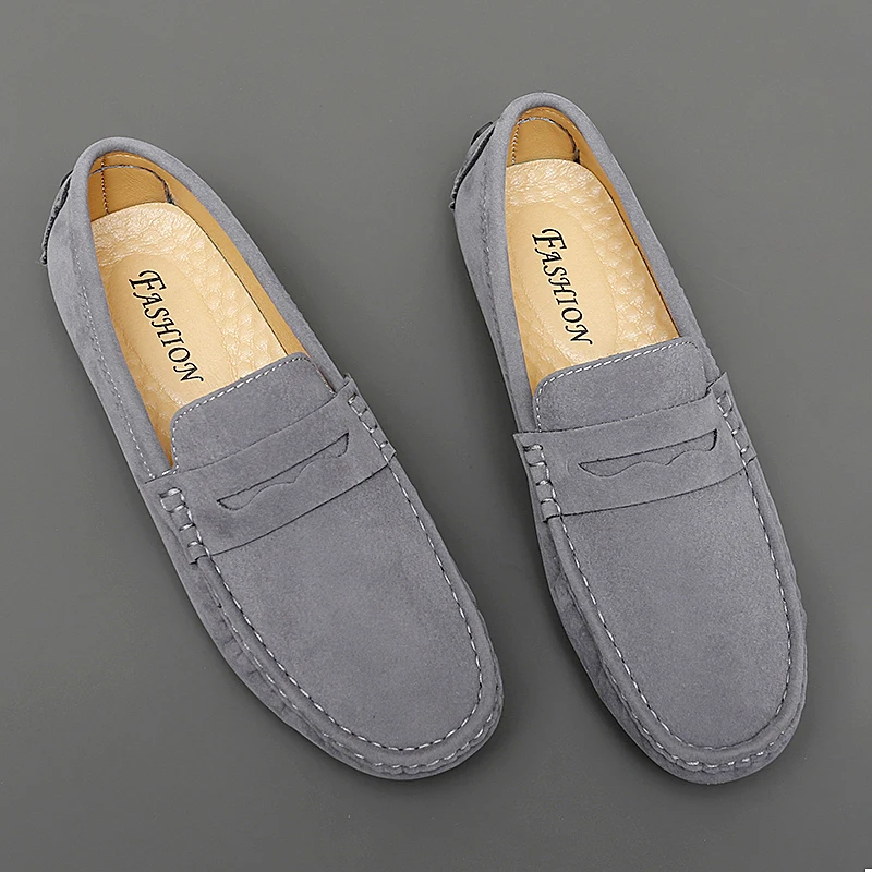 New Fashion Premium Plus Size Suede Loafers Handmade Elegant Men's Classic Casual Shoes Slip on Flats Comfortable Non-slip Shoes