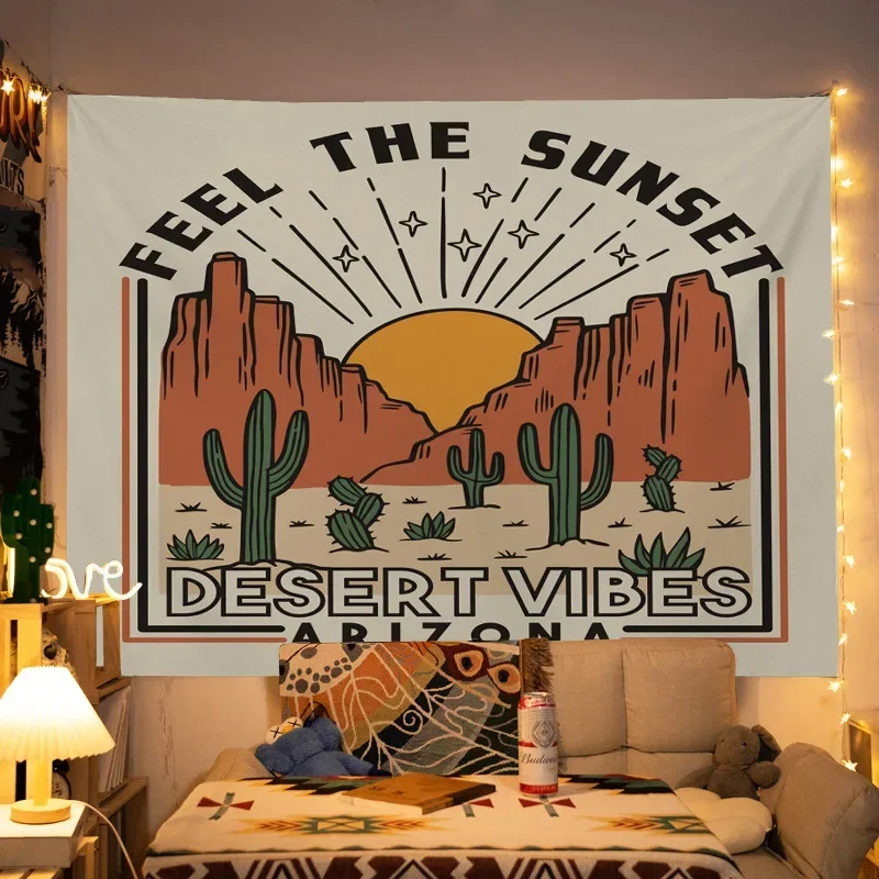 American Vintage Style Tapestry Wall Hanging Bedroom Camping Background Cloth Home Wall Decor Hippie Art Tapestries