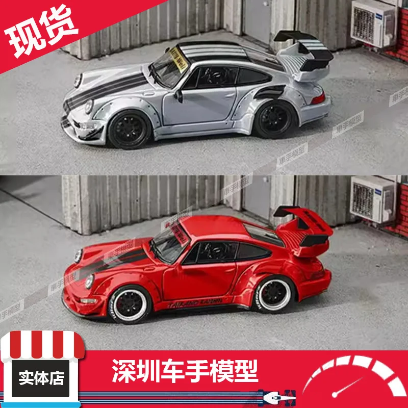 Star Model 1:64 RWB 964 GT tail version red silver Collection die cast alloy car model decoration gift