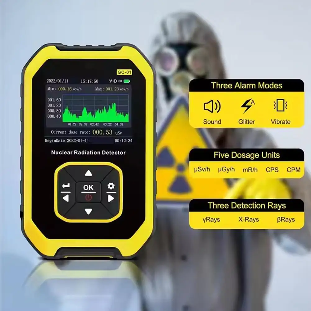

Nuclear Radiation Multi-function Long Battery Life LCD Display X-ray Γ-ray Β-ray Radioactivity Tester Marble