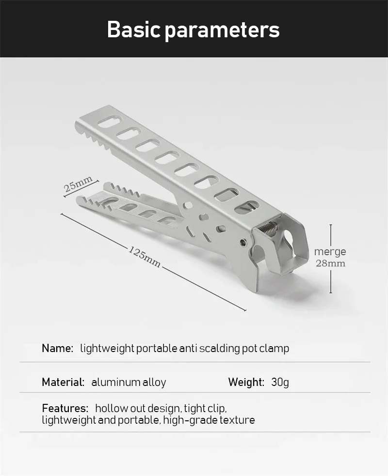 Aluminium Anti-hot Legierung Clip Schüssel Greifer Halter Camping Topf Pfanne Griff Anti-Verbrühungen Klemme Küche Zubehör Wandern kochen – Detail 6
