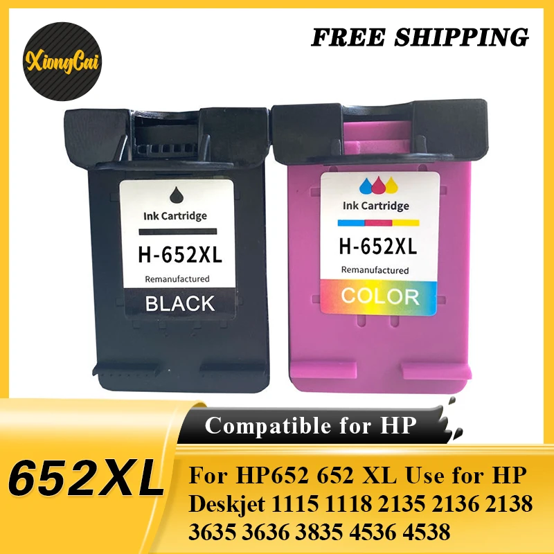 خراطيش حبر متوافقة متوافقة مع HP 652 652 XL لـ HP Deskjet 1115 1118 2135 2136 2138 3635 3636 3835 4536 4538