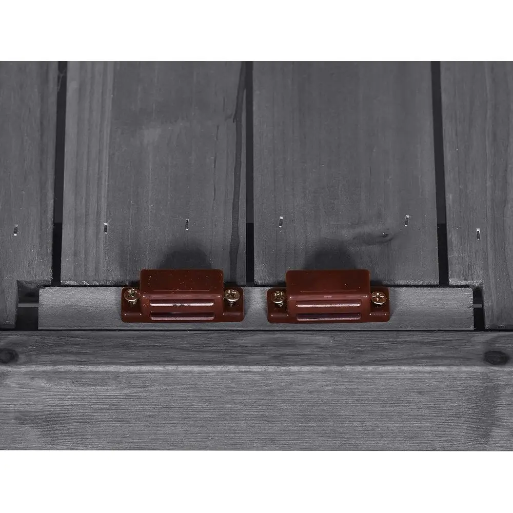 Tuinpotbank van dennenhout met gegalvaniseerd werkoppervlak, opbergruimte, planken, haken voor gebruik buitenshuis (grijs)