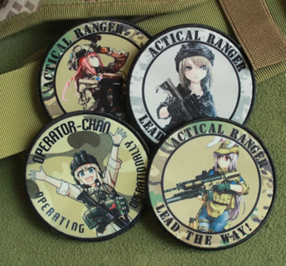 Two-dimensional Animation Patch Girls Frontline Mobile Game Badge Printed Armband Hook&loop Patch Backpack Tactical Vest Sticker