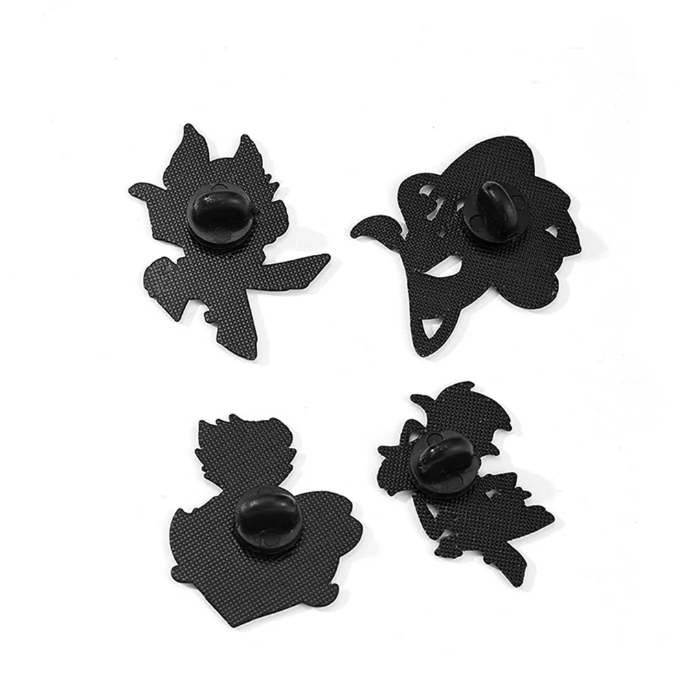 4-teiliges Set Cartoon-Dämon-Charakter Emaille-Pins, Niedliche Anime-Figur Metallbrosche, Anstecknadel für Kleidung, Rucksack, Dekoration, Schmuck, Geschenk – Detail 3
