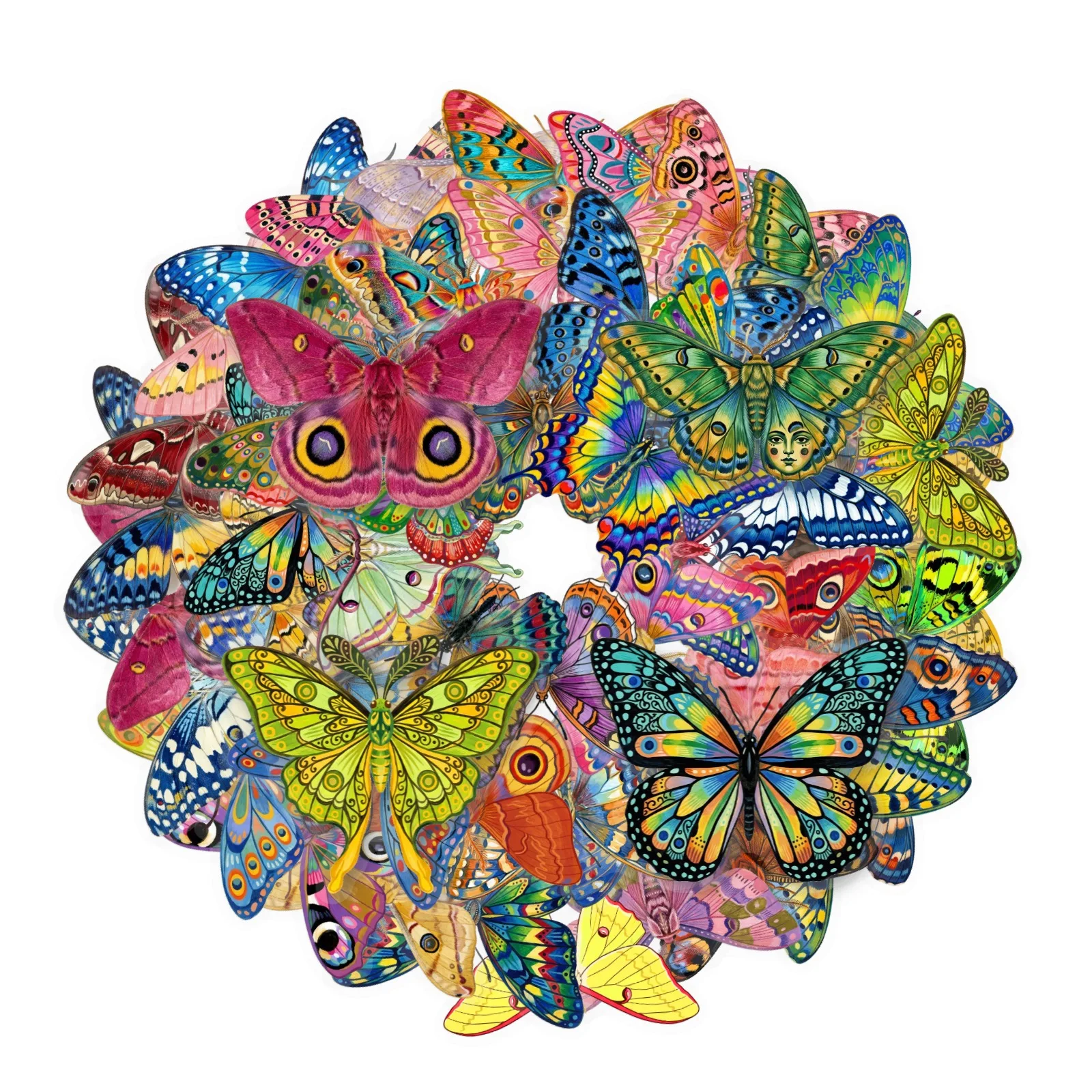 50PCS Transparent PET Stickers Vivid Colorful Butterfly Pattern Decorative Decals for Notebook Scrapbook Decoration Accessories