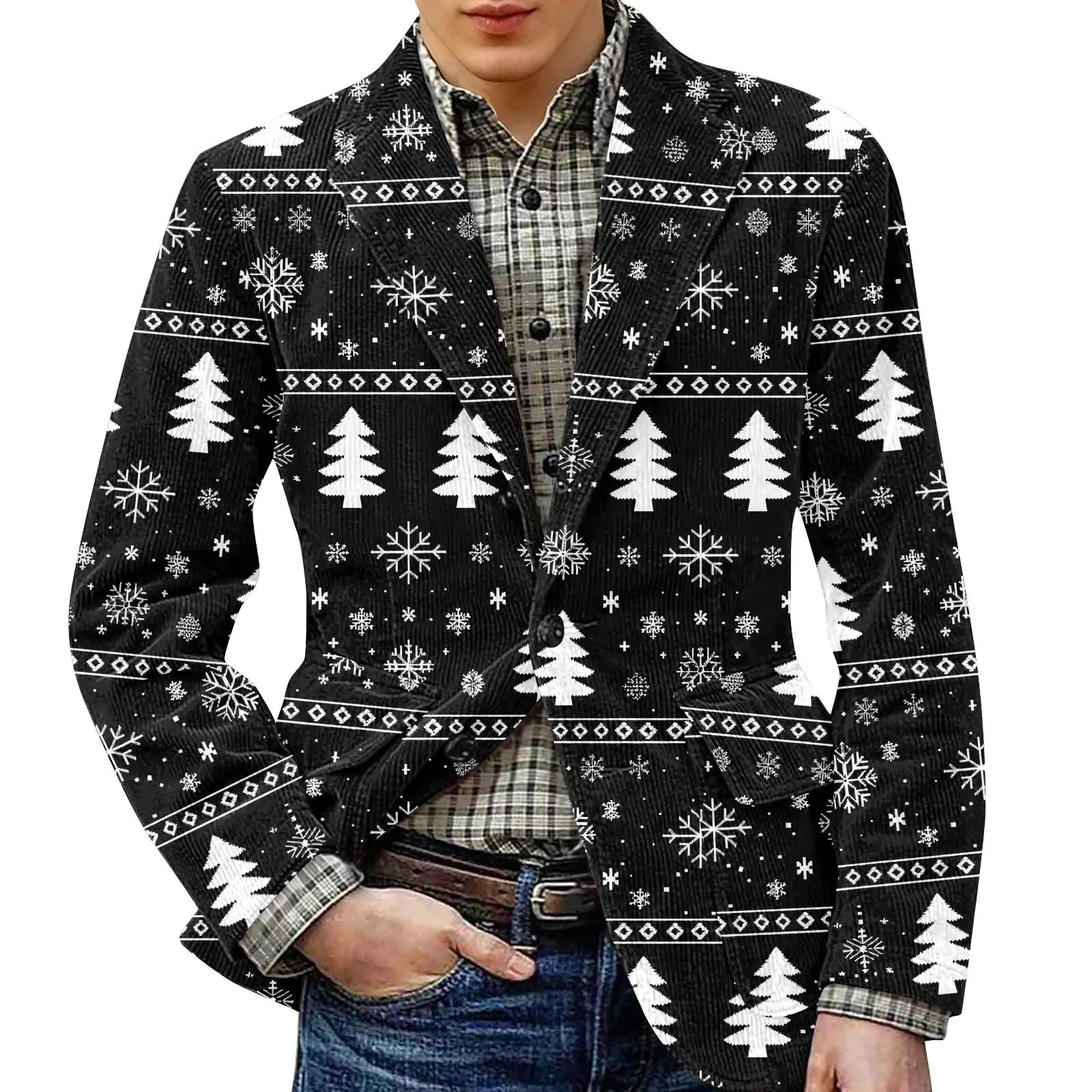 

Men'S Christmas Cardigan Jacket Print Warm Jacket Multi-Color Comfortable Autumn Winter Men'S Clothing Fashion Menswear Commuter