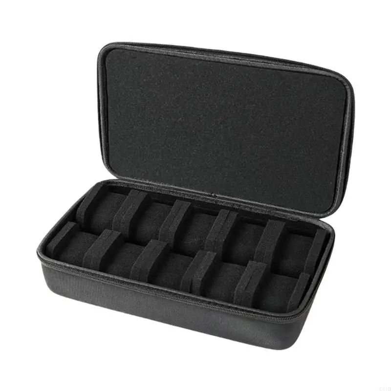 Protective Watch Travel Pouches Portable for Men 10 Slots Organizers with Cushioned Interiors Secure Zipperes Closure