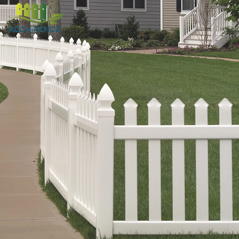 Wholesale Factory PVC Picket Fence White Plastic Fencing Panels Temporary Easily Assembled Fence Vinyl