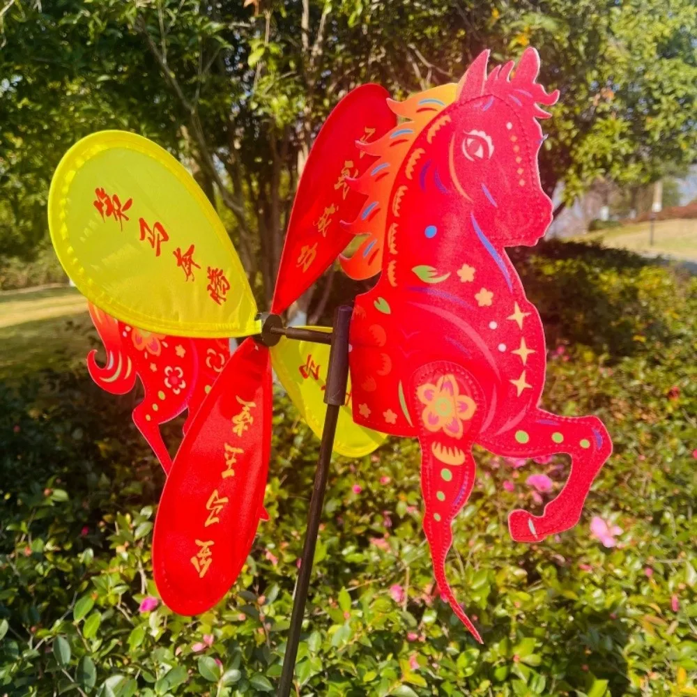 

Cute 3D Horse Animal on Bike Windmill Waterproof Oxford Fabric 2 Styles Novelty Windmill 75cm/95cm