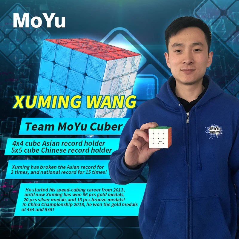 MoYu Meilong 4 4x4 Stickerless Speed Magic Cube, Educational Stress Relief Puzzle Gift for Adults Kids