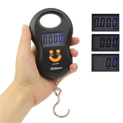 50Kg 10g Portable Mini Digital Hand Held Fish Hook Hanging Scale Electronic Weighting Luggage Scale LED Display food weight Set