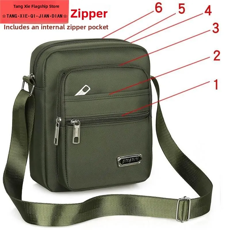 

ex Canvas oulder Bag Thiened Caier Busin Bag Multi-Layer Slant Carry Casual Bag Soft Fabric Crossbody Bag