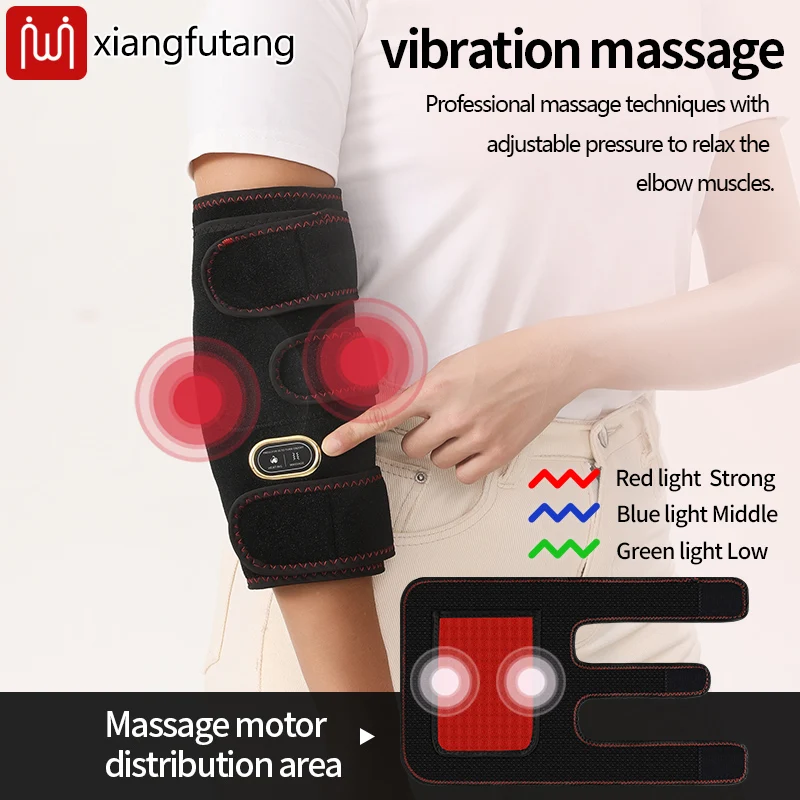 Massageador de cotovelo aquecido, 3 modos de massagem de aquecimento, serve para cotovelo, antebraço, sola, abdômen, alivia tendinite, tênis, cotovelo, dor muscular