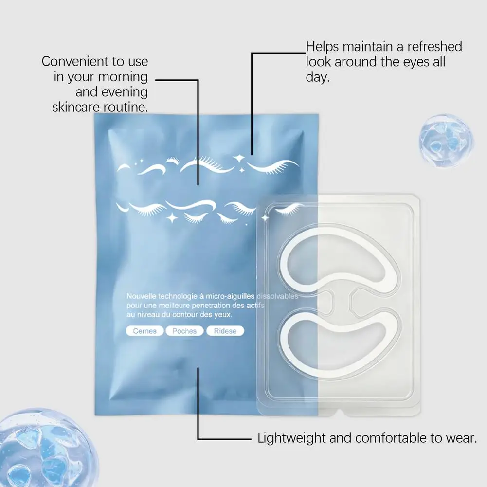 1-10X Microneedle Collagen Eye Patches with Dissolvable Micro-Needles Advanced Penetration Reduces Dark Circles, Puffiness & Fin