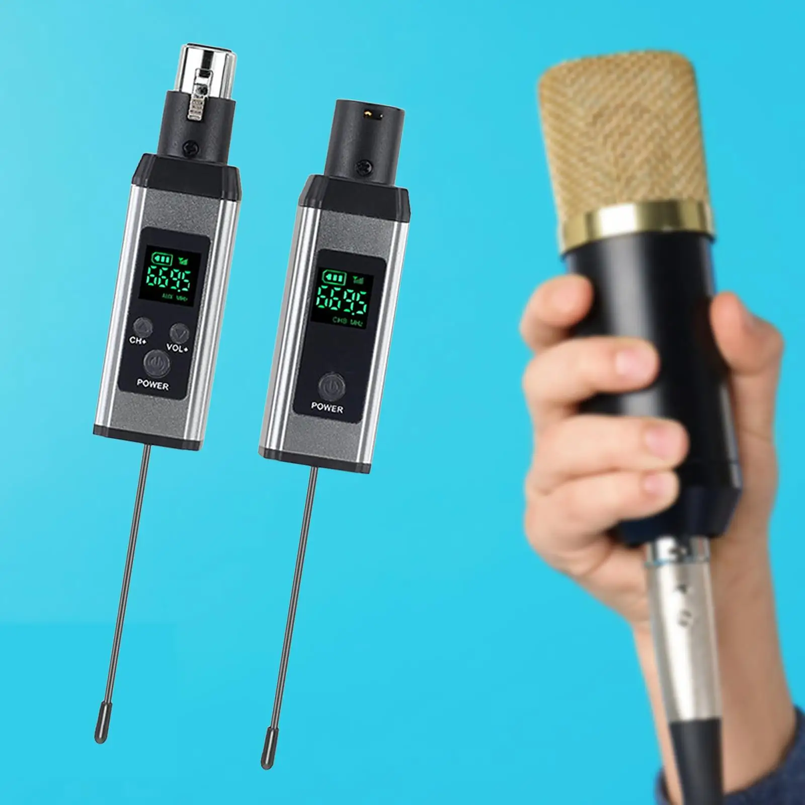 

Mic Transmitter Receiver Stereo Multiuse Metal Receiver for Stage Performance