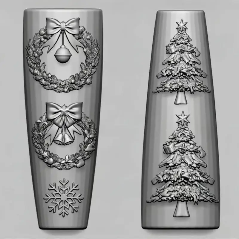 1 Stück Schmetterlingsknoten-Schneeflocken-Weihnachtskranz 3D-Maniküre-Silikonform Niedliche Weihnachts-Nagelkunstformen DIY Nagelkunst-Deko – Detail 7