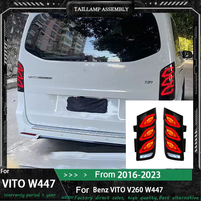 

Car LED Tail Light For Mercedes Benz W447 V Class Vito 2016 - 2021 Rear Running Light Brake Reverse Lamp Dynamic Turn Signal