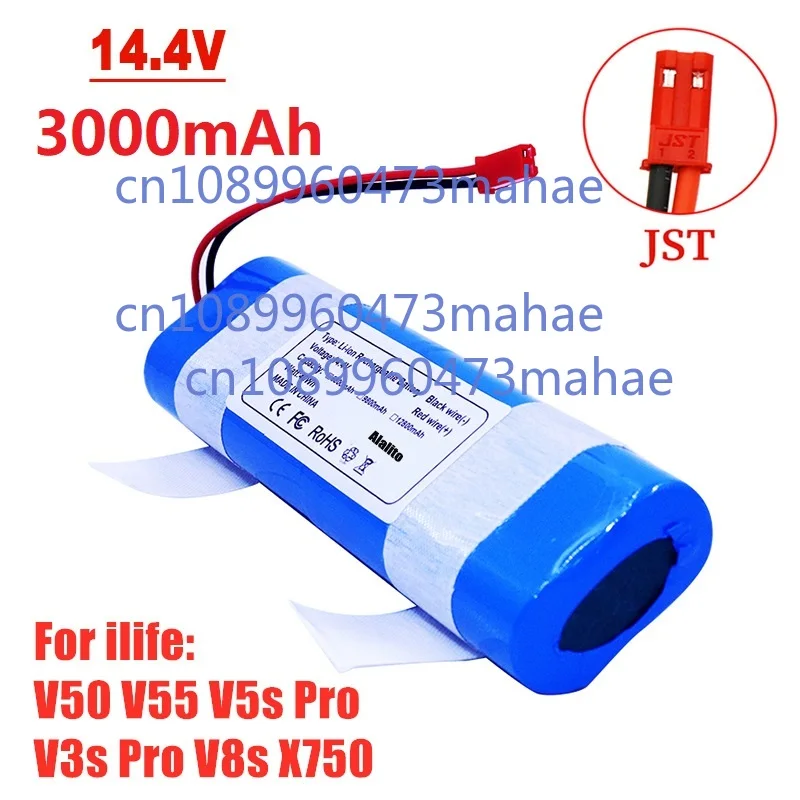 

Новая литиевая батарея 14,4 В 3000 мАч 18650 для ILIFE V3s Pro, V50, V5s Pro, V8s, X750, аксессуары для аккумуляторов робота-пылесоса