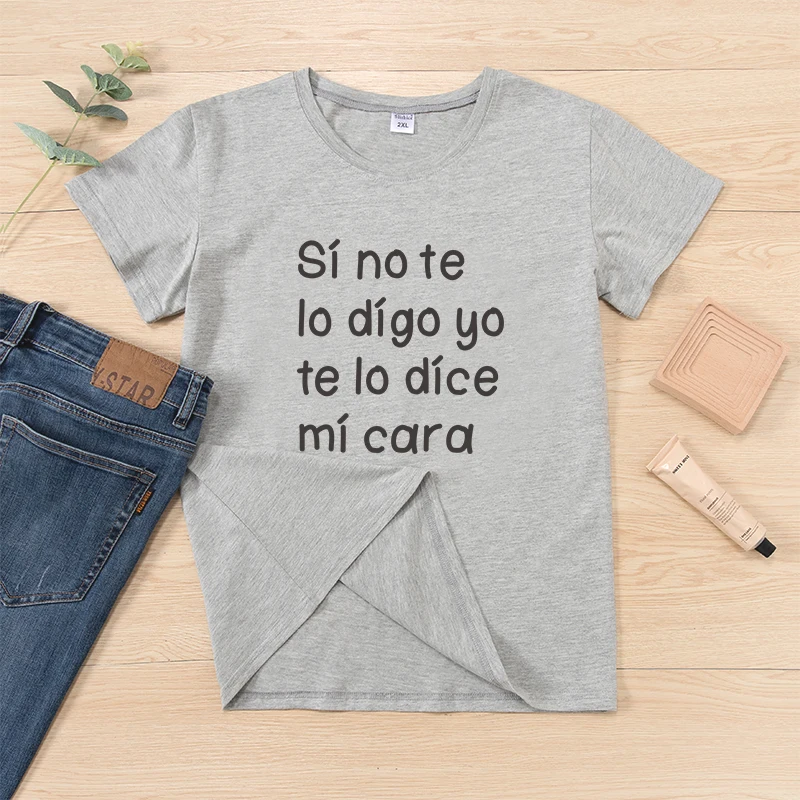 Fashion camiseta mujer Hipster Cotton T-shirts Women's summer shirts Tops Short sleeve spanish letter print lady tshitr tee