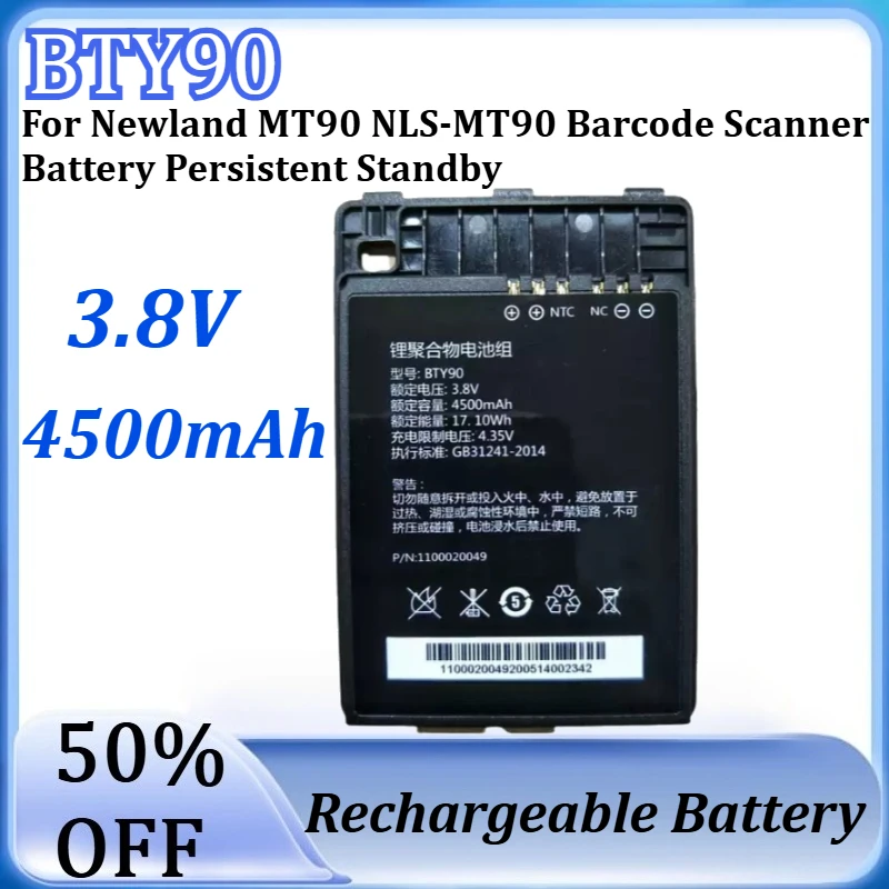 New 3.8V 4500mAh BTY90 Rechargeable Batteries for Newland MT90 NLS-MT90 Barcode Scanner Battery Persistent Standby