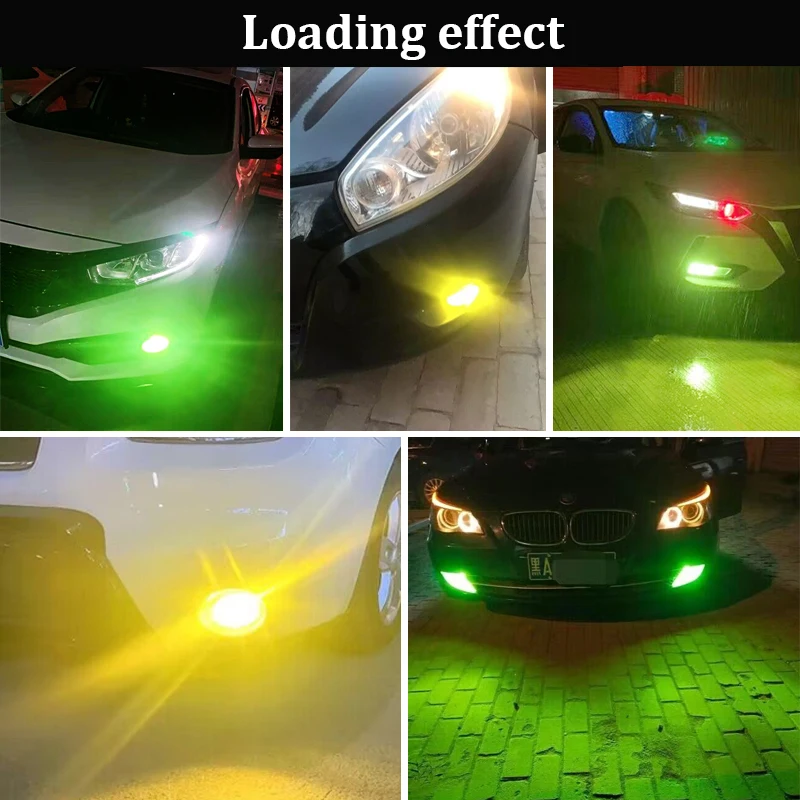 2x 3570 60W LED H4 Lemon Green Fog Light Bulb H8 H11 H7 9005 9006 Lemon Yellow Car Headlight Driving Running Front Lamps DC 12V