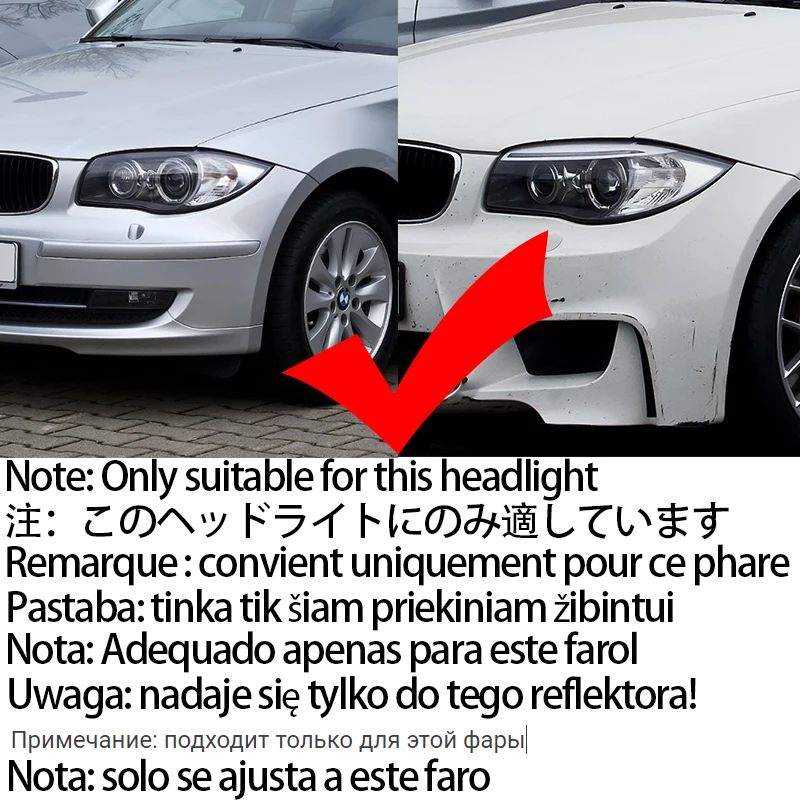 for BMW 1 Series E81 E82 E87 E88 XENON Light Retrofit DTM M4 Style LED Crystal Angel Eyes rings Kit
