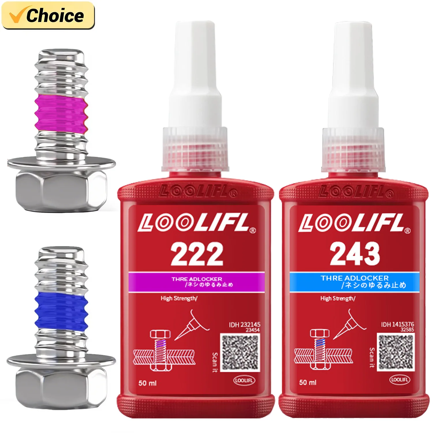 

222 243 271 Threadlocker Anaerobic Glues Anti Loose Screw Glues Fastening Quickly Cured Thread Locking Agent Sealant for Screws