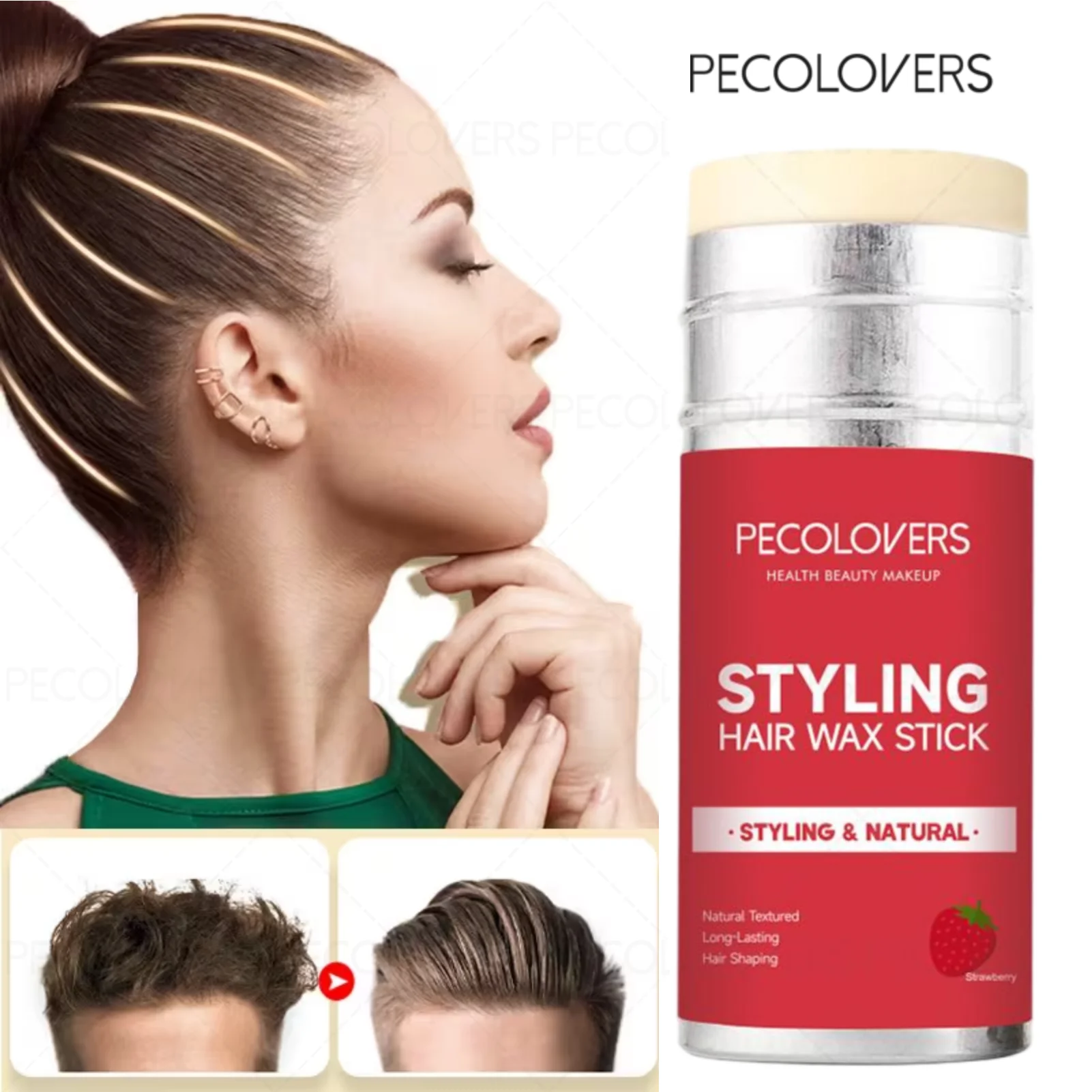 

1pc Long-Lasting Hair Wax Stick - 24H Strong Hold, Wig Edge Control, Smooth Styling Bar Gel, Quick Application