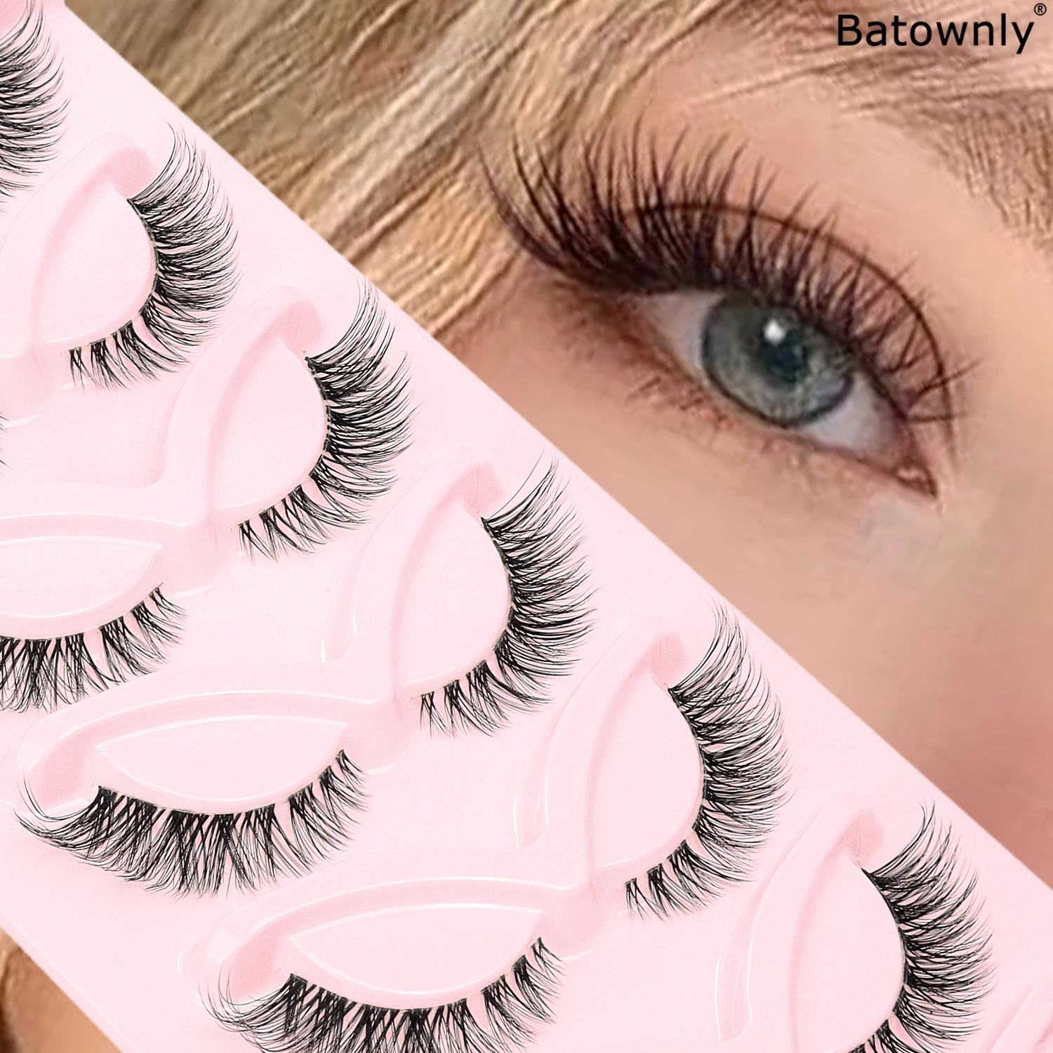 7 Pairs of Comfortable and Lively Natural False Eyelashes with Fox-like Eye Tail Elongation and Transparent Rod-shaped Eyelashes