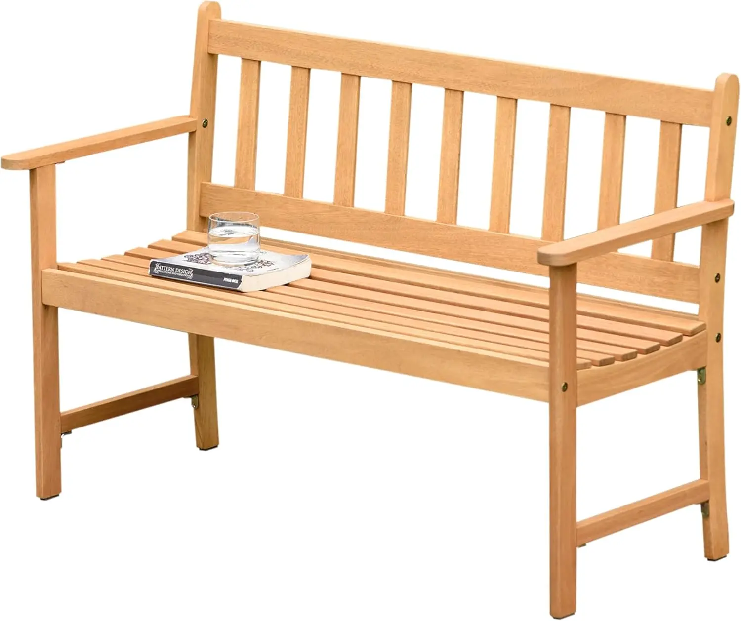 

2-Seat Patio Bench | Teak Finish | Durable and Ideal for Indoors and Outdoors